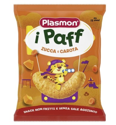 PLASMON - PAFF ZUCCA E CAROTE , PATATINE PER BAMBINI 12+ MESI